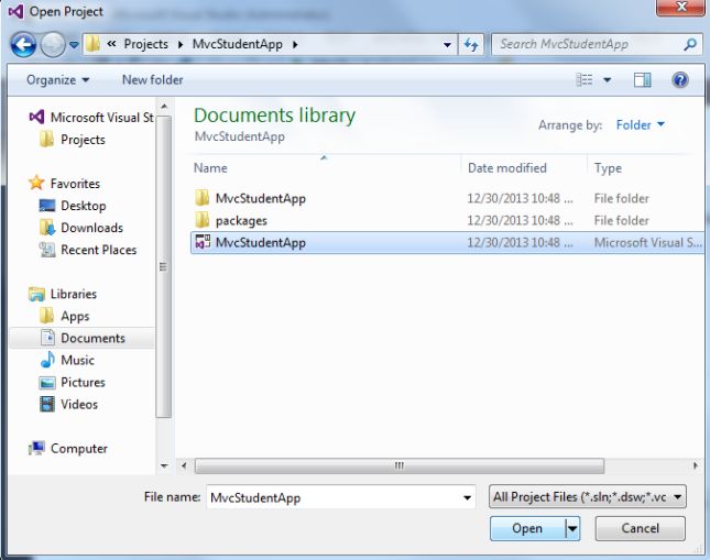 Open Mvc4 Project in VS 2013